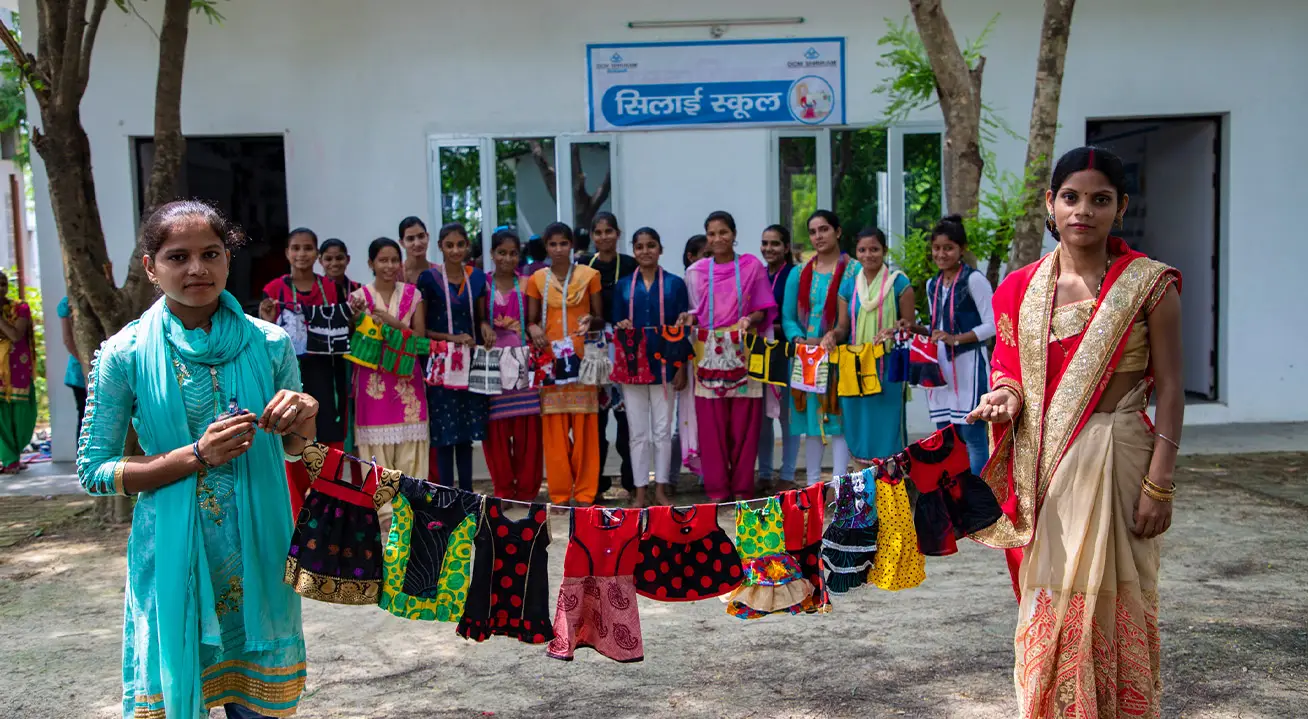 DCM Shriram Foundation Showcase of a few items made during the training of young women at the Silai School